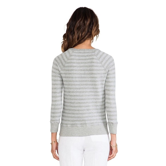 JAMES PERSE Stripe Vintage Raglan Top in Heather Grey - Picture 6 of 11